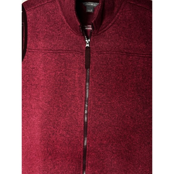 Eddie Bauer Women's Full Zip Fleece Vest Burgundy Size XL Soft Knit Casual - Picture 3 of 5